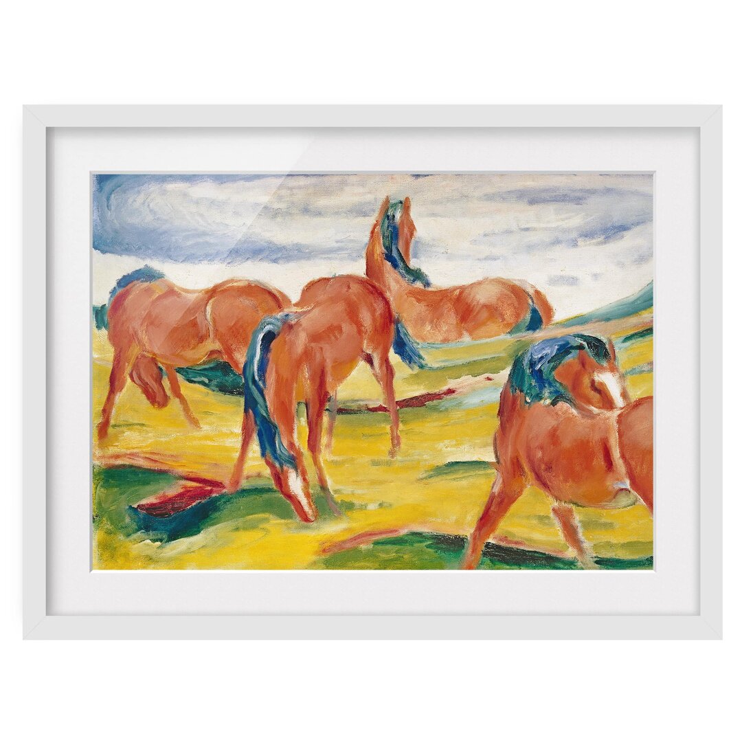 Gerahmtes Poster Grazing Horses