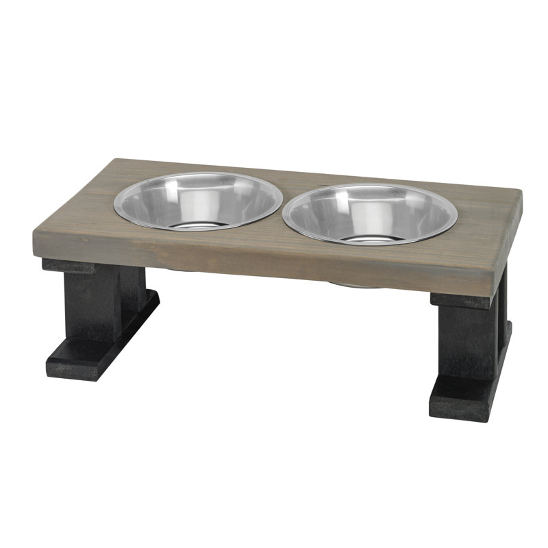 Elevated Feeder, Black/Gray, Small (8")