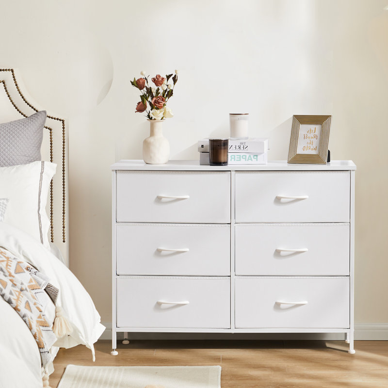  Commode 6 tiroirs Enegess, Blanc
