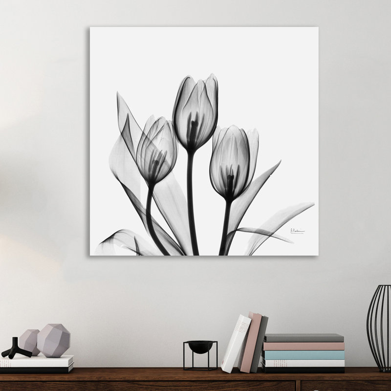 Tulipes - Impression sur toile tendue, H 12 po x l 12 po