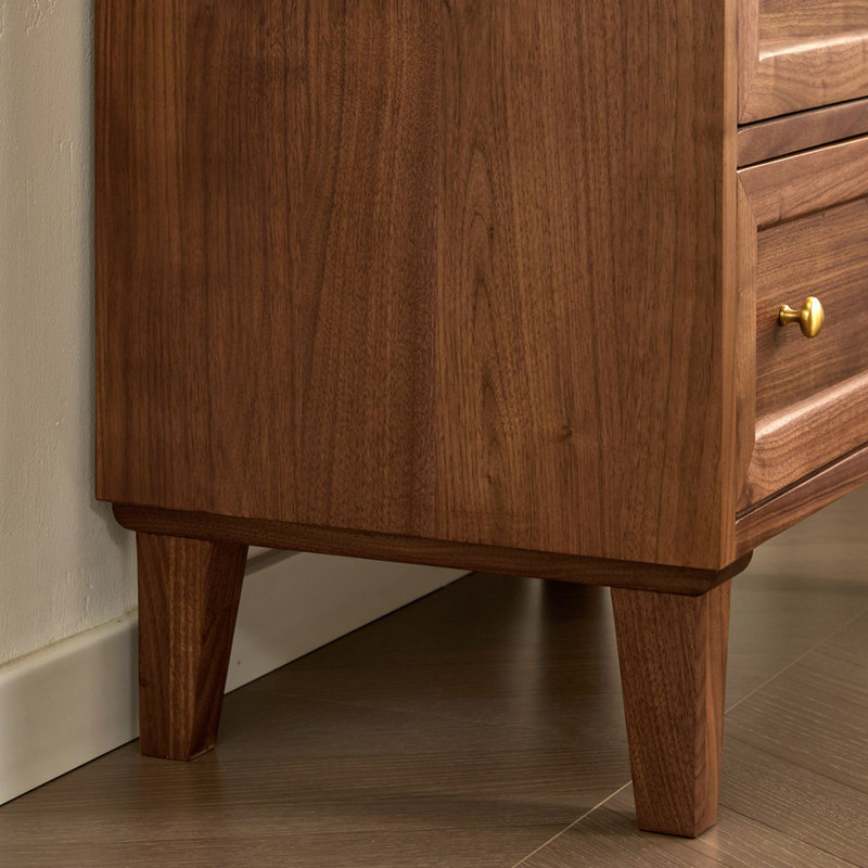 Commode simple avec rangement en noyer noir, H 47,24 po x l 23,62 po x P 15,74 po
