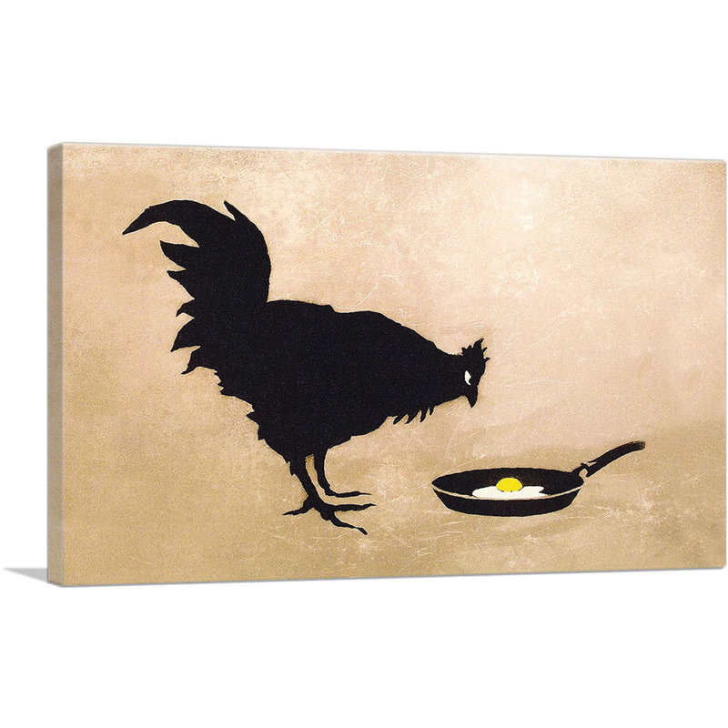 Poulet et œuf par Banksy, reproduction d'art sur toile tendue, H 12 po x l 18 po x P 0,75 po