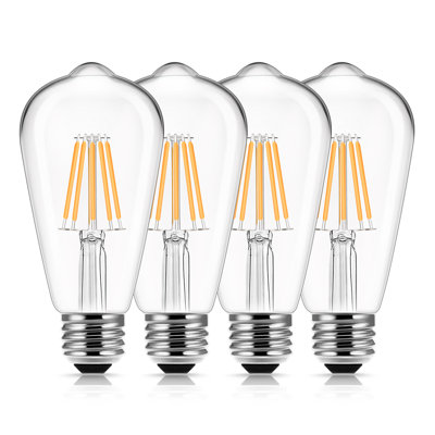 6 Watt (60 Watt Equivalent), ST58 LED, Non-Dimmable Light Bulb, Warm White (2700K) E26/Medium (Standard) Base