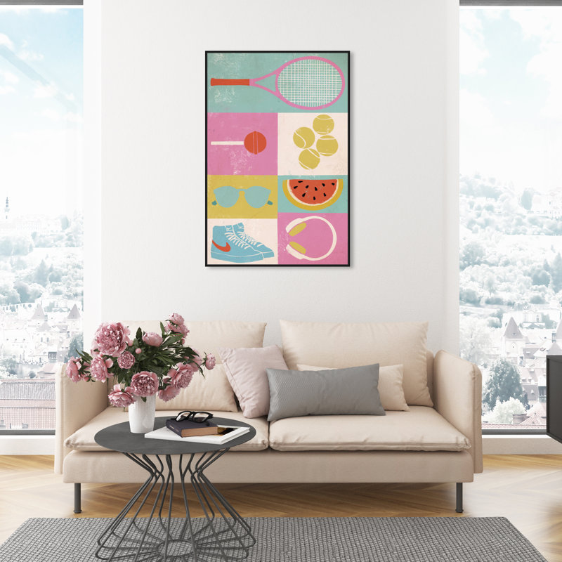 Un été après-midi - Peinture sur toile, Cadre noir, H 45 po x l 30 po