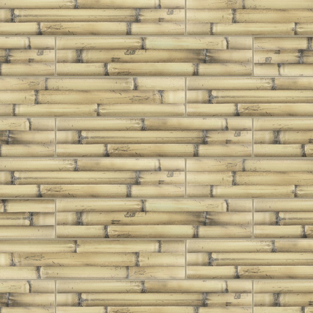 Bamboo Albufera 4" x 19-3/4" Fluted Ceramic Wall Tile Merola Tile 