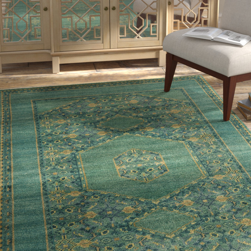 Moriarty Hand Knotted Wool Oriental Indoor Rug, Rectangle 9' x 13'