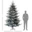 Arbre de Noël 9 pi avec neige floquée, support pliable, assemblage facile pour le bureau à domicile, assemblage rapide de style nordique, support en métal