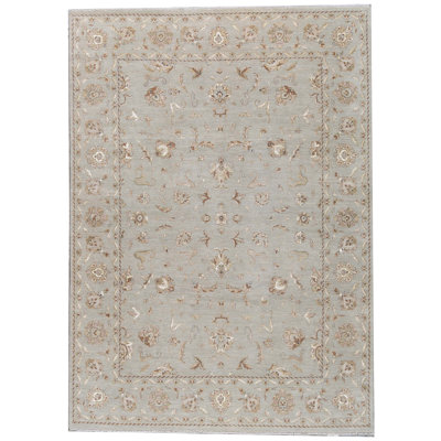 Tapis gris de haute qualité noué à la main