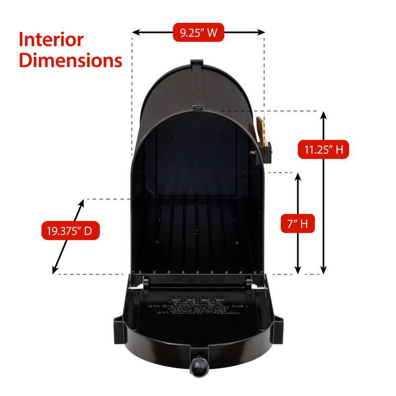 Ultimate Post Mounted Mailbox, Black, Yes
