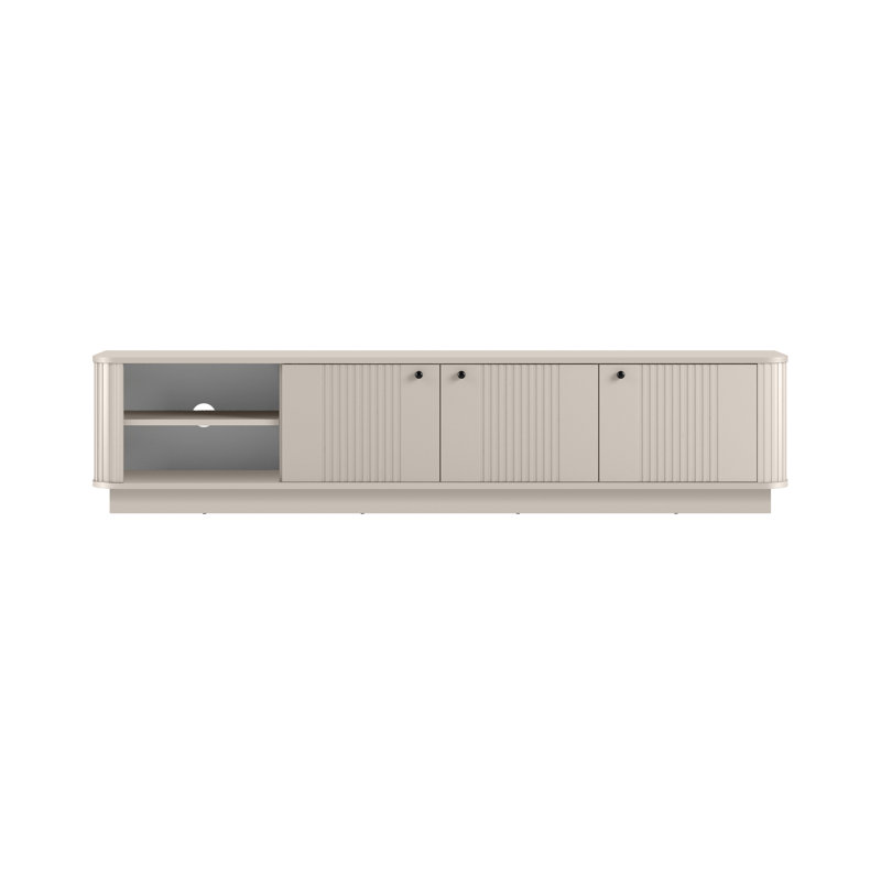Vesper Unfinished TV Stand for TVs up to 55", Beige/Black