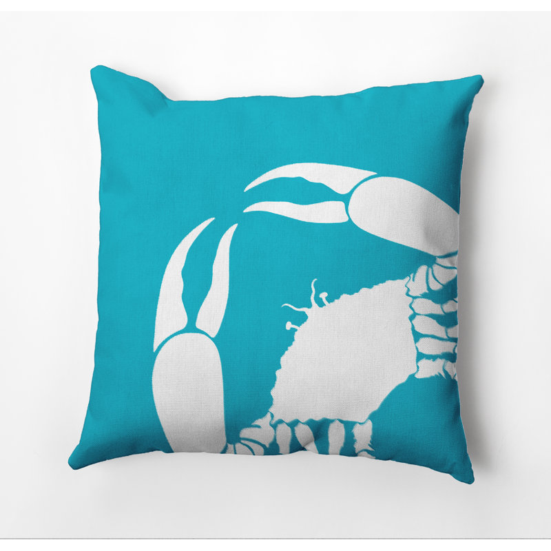 Beach Vacation Outdoor Reversible Throw Pillow, Turquoise, 16"x16"