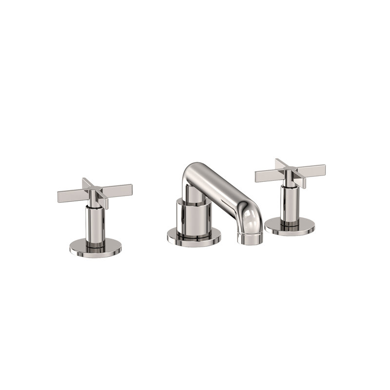 Tolmin Widespread Bathroom Faucet with Drain Assembly, Polished Nickel