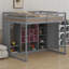 Lit mezzanine en bois avec garde-robe, tablettes et armoire-30762640-30762647