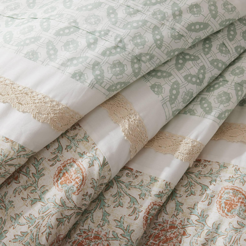 Cotton Percale Comforter 9 Piece Set, King Comforter + 8 Additional Pieces, Coral