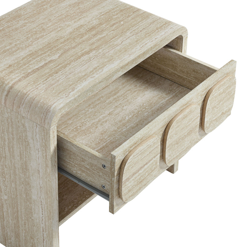 Toscana 1-Drawer Nightstand In Travertine