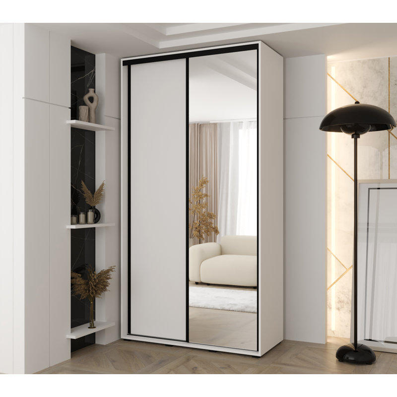 Laminate Wardrobe, White, 235.2cm H x 100cm W x 45cm D