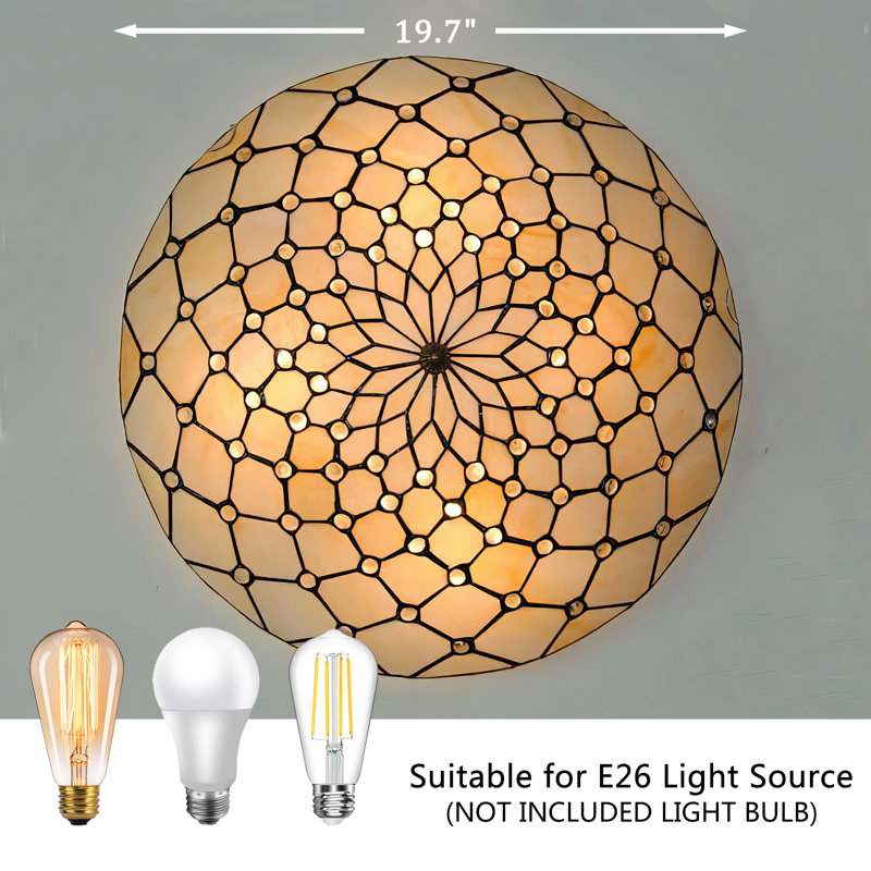 Plafonnier encastré 4 lumières 19,7 po Tiffany