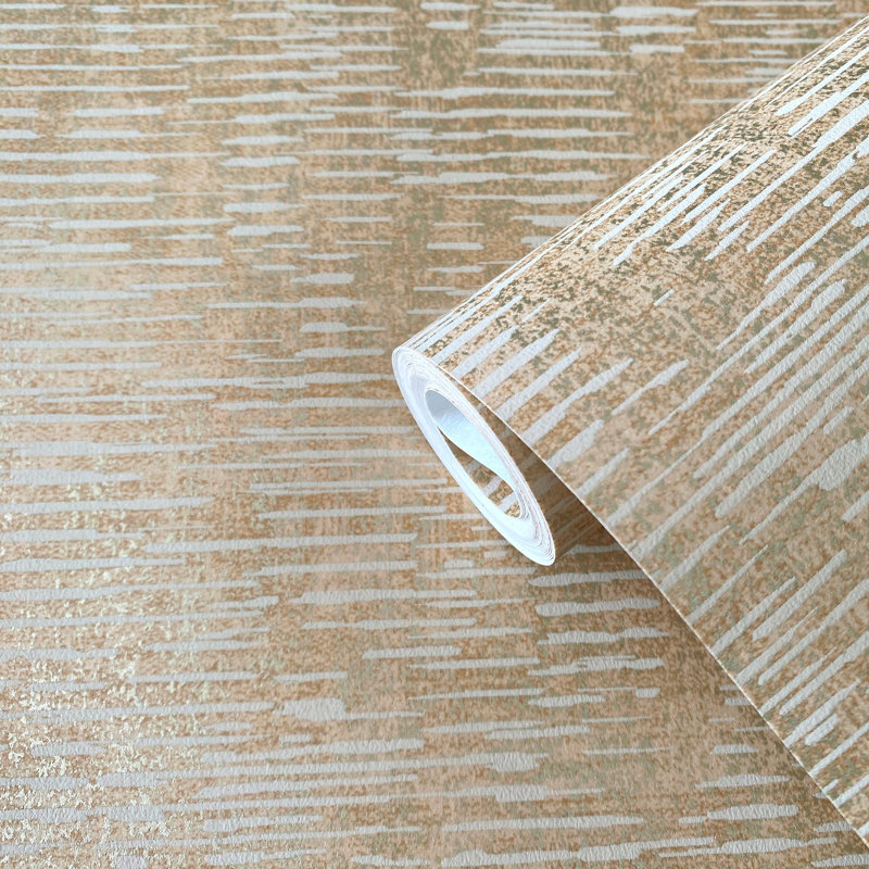 Elegance Collection Stripy Shimmer Wallpaper Roll, Gold