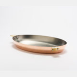 Mauviel Art Déco Copper Oval Pan With Brass Handles, 11.8-In