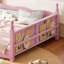 Lit de plancher avec garde-corps pleine longueur. Lit pour enfants avec tablette pour livres Montessori, conception enfantine-130043475-130043476