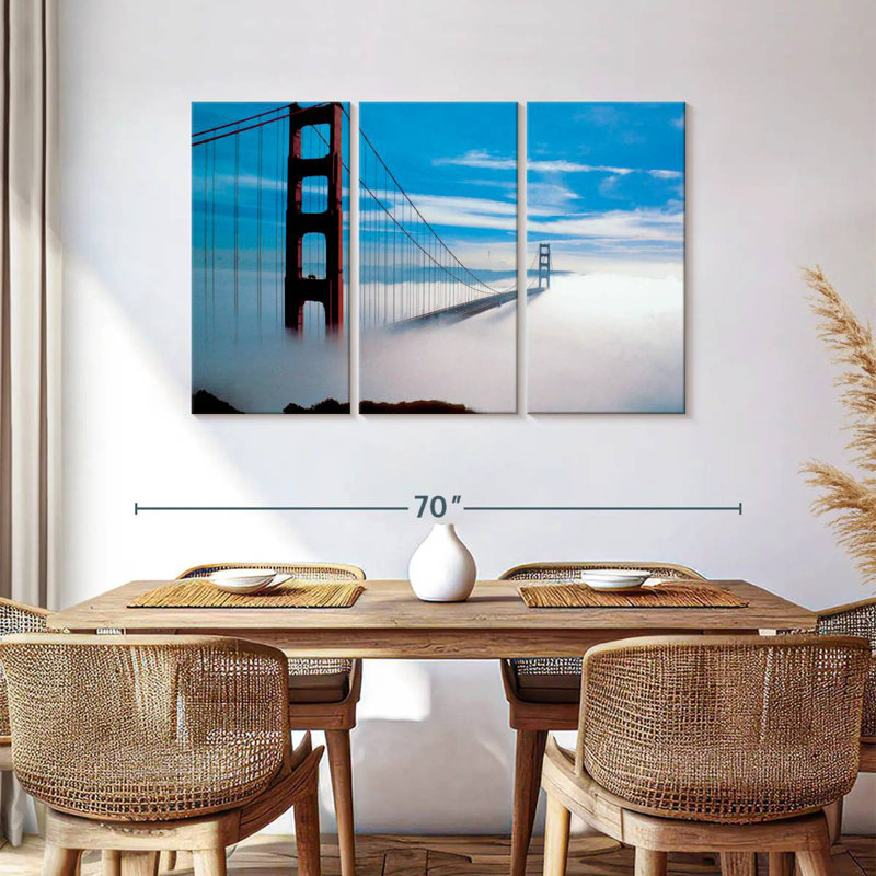 Lilie Golden Gate Bridge dans la brume, H 36 po x l 57 po