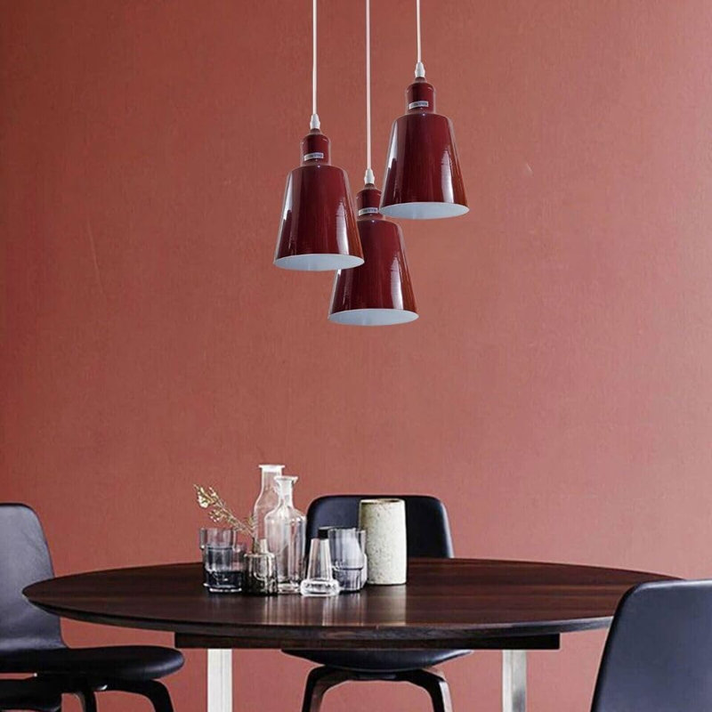 13cm H Metal Lamp Shade, Burgandy 2 Pack
