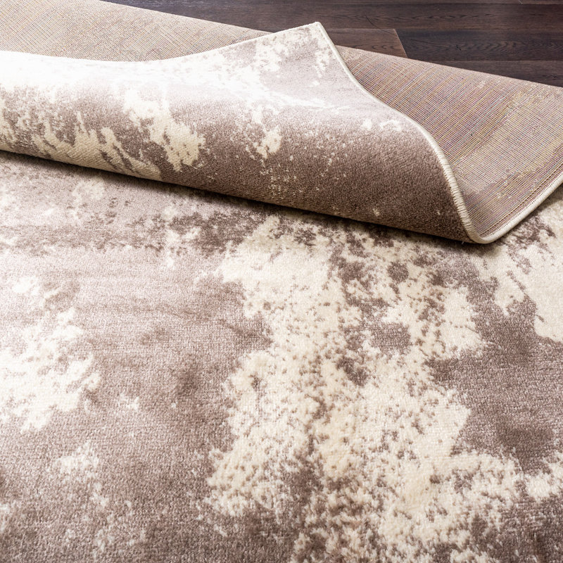 Tapis taupe / ivoire, Rectangle 3 pi 3 po x 4 pi 11 po