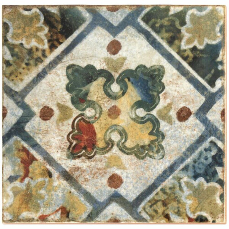 Angela Harris Dunmore 8x8 Polished Hand Painted Look Ceramic Tile