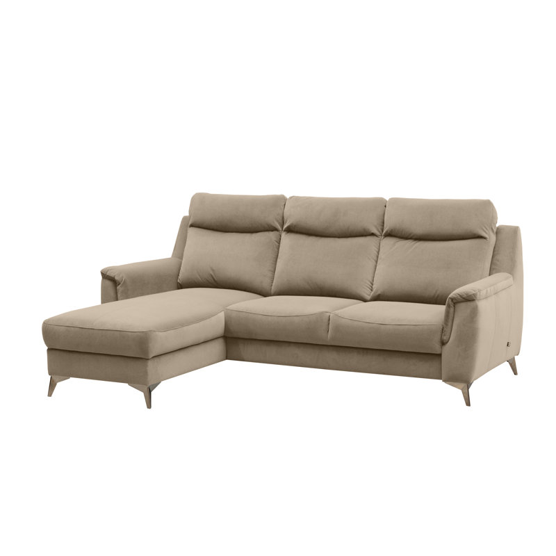 Izola 3 Seater Velvet Sofa Bed, Cream, Left Hand Facing