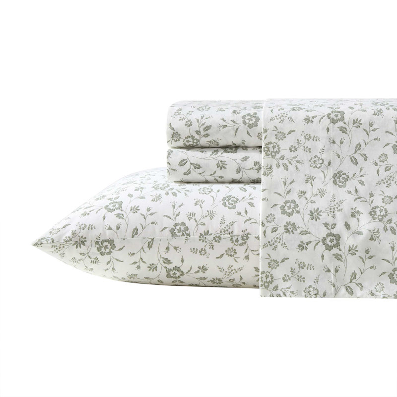 Laura Ashley Annabella Solid White Cotton Pole Top Window Valance, Ensemble de draps pour grand lit avec deux taies d