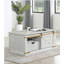 Table basse de salon de style rustique blanc antique 1pc avec tablettes ouvertes