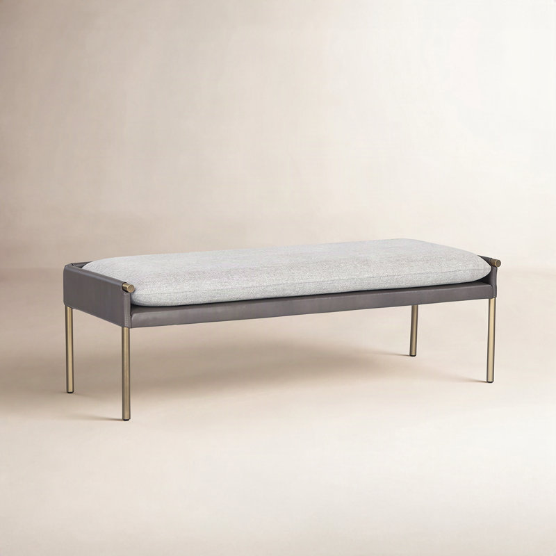 Banc rembourré Madge, Gris chiné Belfast