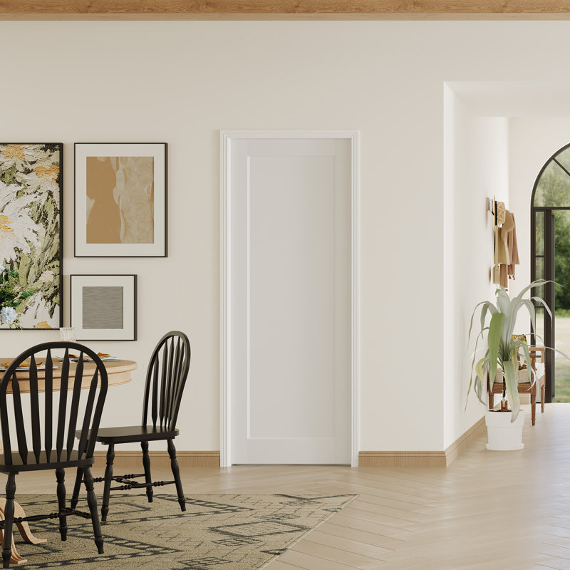 1 Lite Solid Wood Interior Door – Prehung-Style White MDF Door Slab with Frame & Hardware Kit (Door & Frame Ship Separately)