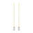 Aspen Creative 20509-22, 12" Clear With White Grain Line Glass Knob With Pull Chain In Copper, 2 Pack