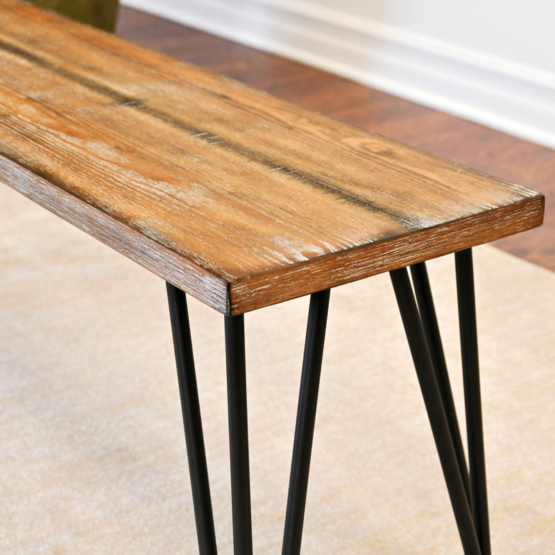 Ensemble de salle à manger Dashuan, table à manger en épingle à cheveux avec 4 chaises à dossier croisé et banc, Beige