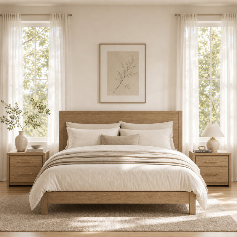 68.6cm W Bedside Table, Set of 2, Sand Oak