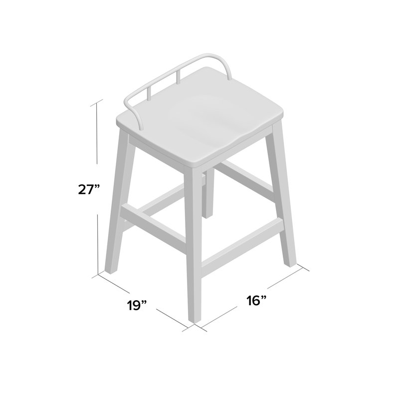 Bruno Solid Wood Counter Stool