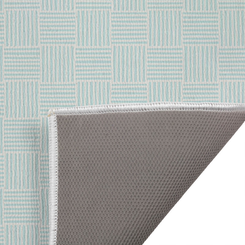 Paillasson Gridblocked, Bleu clair / bleu, L 21 po x L 34 po