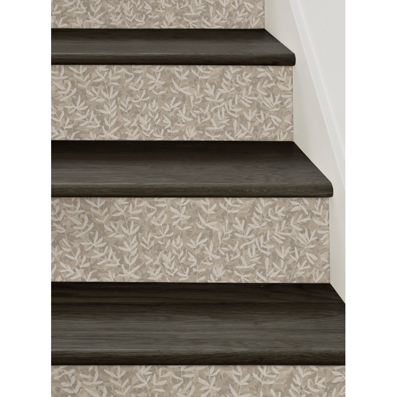 Élévateur de plantes à motif floral, H 7 po x l 48 po, Beige