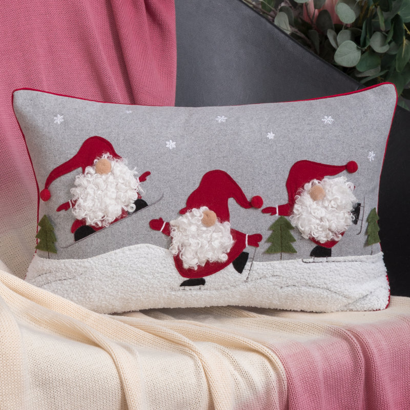 Housse de coussin décorative Noël père Noël 12 x 20 pouces