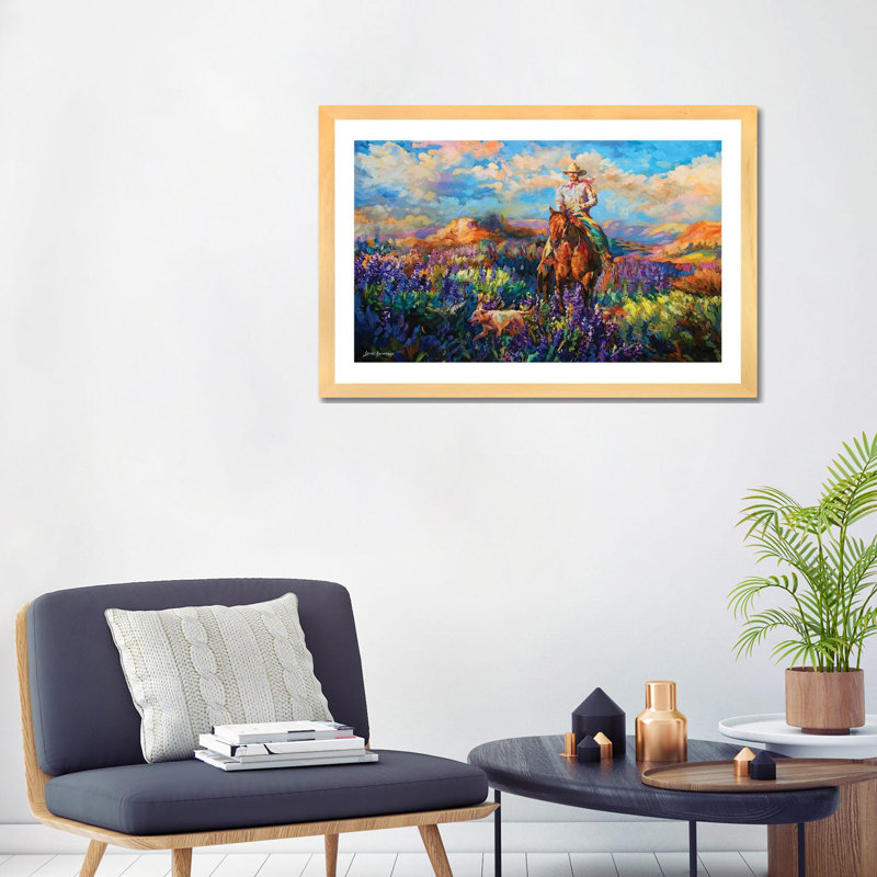 Reproduction d’art, "Free Spirit" par Leon Devenice, H 24 po x l 32 po x P 1 po, Toile avec cadre en bois beige, Blanc