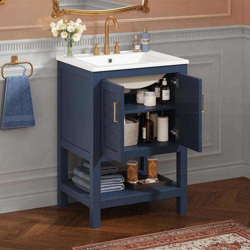 Meuble-lavabo moderne 24 po, Blue