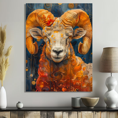 White Yellow Astrology Rams Radiance Ii Aries - Astronomy Aries Wall Art Living Room