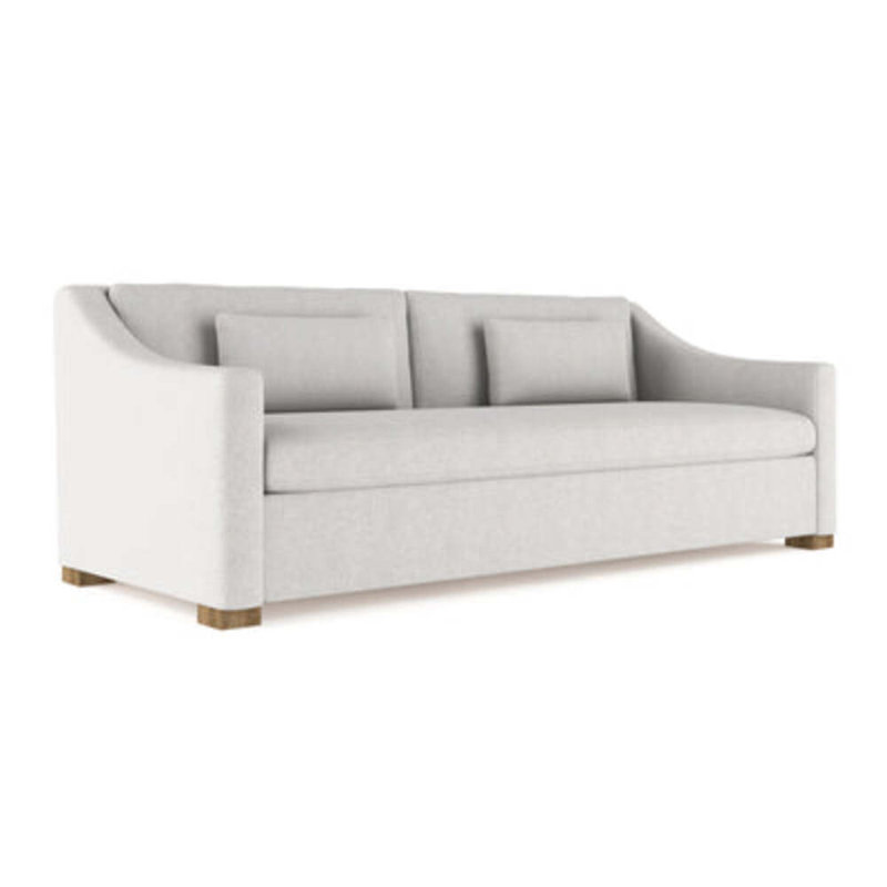 Crosby Slope Arm Sofa, Plush Velvet Alabaster, 32.5" H x 96" W x 38" D, Weathered