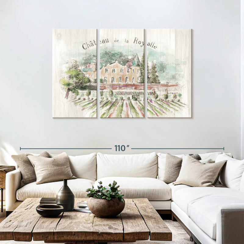 Alvord Chateau Royalle sur bois, H 48 po x l 74 po
