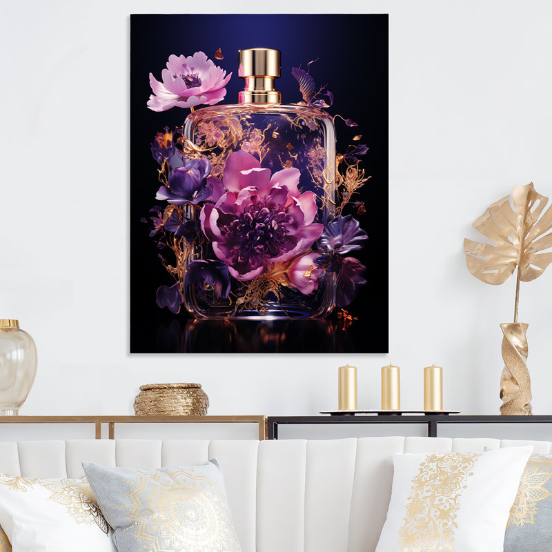 Mauve Poised Petals Perfumes - Parfums, art mural en métal, H 20 po x l 12 po x P 1 po