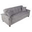 Microfibre grise avec fonction réglable, rangement intégré, rangement dissimulé et coussins décoratifs pour le futon