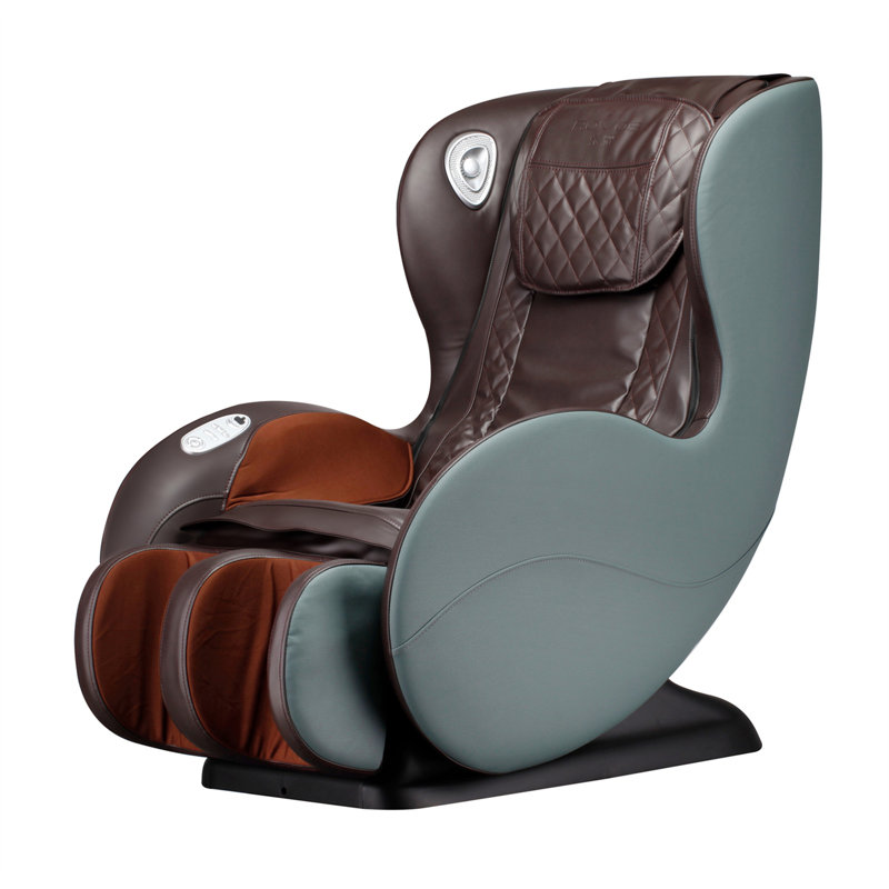 Fauteuil de massage, fauteuil inclinable Shiatsu, fauteuil de massage avec haut-parleur Bluetooth, Vert, Similicuir brun