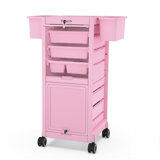 33"H x 13.2"W Salon Trolley Utility Cart With Lockable Wheels