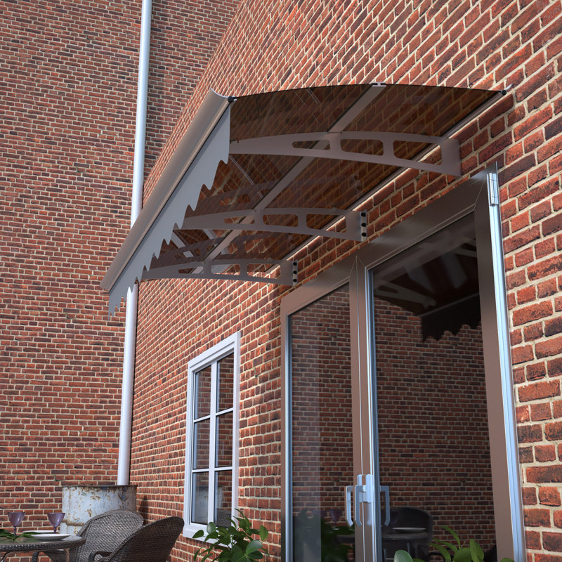 Window Awning Canopy Made Of 0.137Inch Thick Solid Polycarbonate Sheet With Valance For Masonry Concrete Wall House Only.,Sunshade Conapy